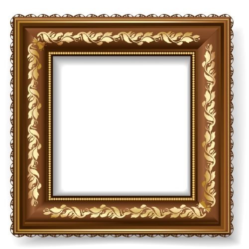 12344652 - retro frame with gold leaf