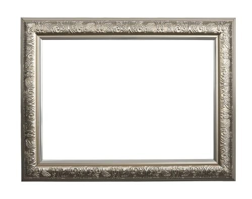 16862821 - vintage silver frame, silver frame izolated on white background