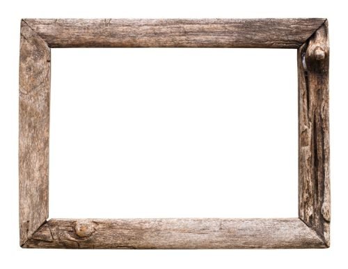 35907914 - old wood picture frame isolate on white