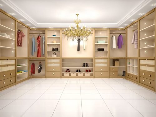 3d illustration of luxury wardrobe in modern style