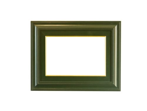 Gold vintage frame on white isolated background with clipping pa